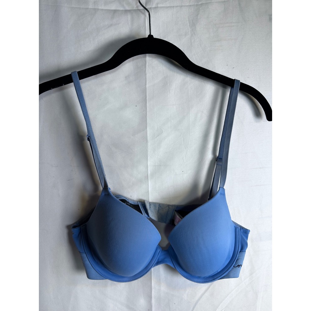 PINK Victoria's Secret T-Shirt Bra 34B Blue Lightly Lined Underwire Women